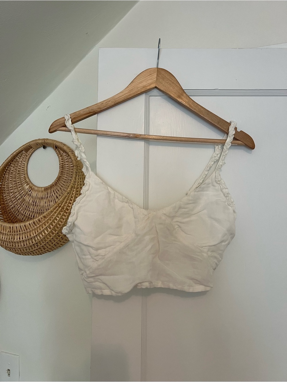 RVCA Cream Bra-Style Camisole with Braided Straps